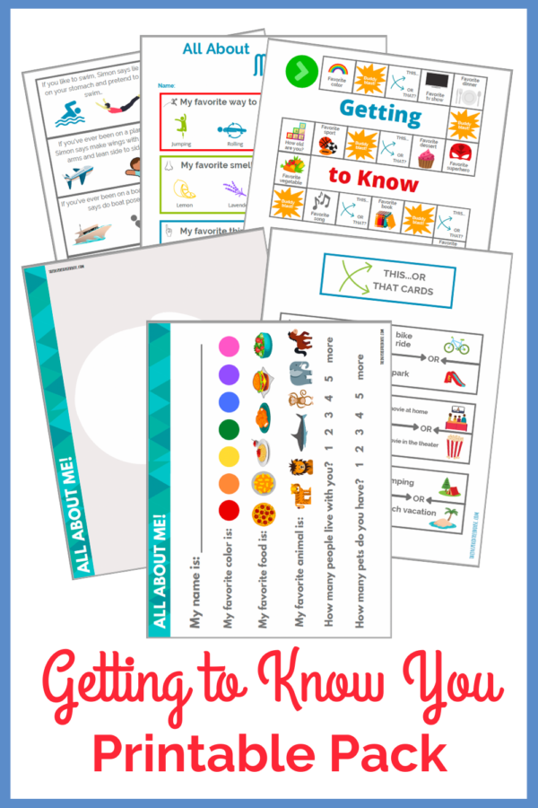 Getting to Know You Activity Pack